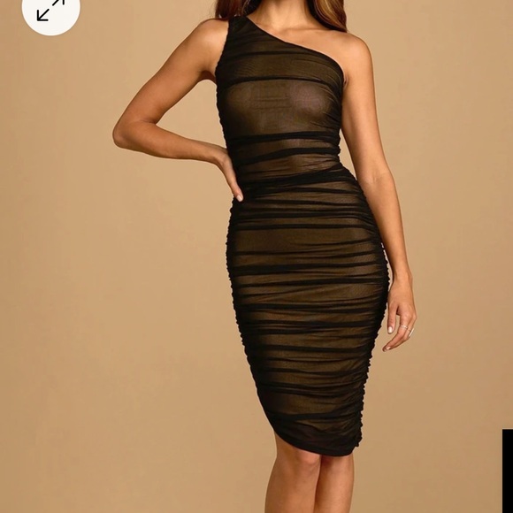 Lulus Ruched One Shoulder Dress - Picture 1 of 3